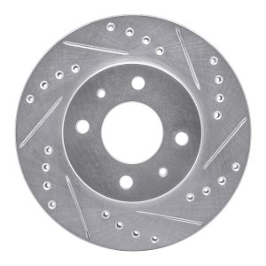 Nissan Sentra Brake Rotor (1) - Front Right - R1 Concepts - Drilled & Slotted - Silver - `95-`00
